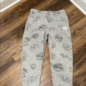 NBA Youth Gray All-Over Logo Jogger Sweatpants